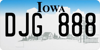 IA license plate DJG888