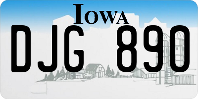 IA license plate DJG890