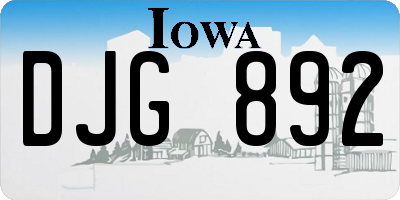 IA license plate DJG892
