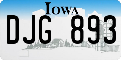 IA license plate DJG893