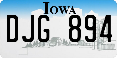 IA license plate DJG894