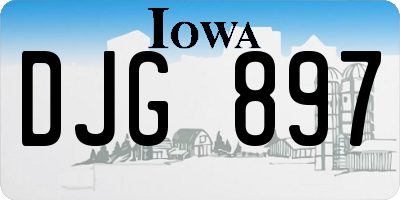 IA license plate DJG897
