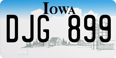 IA license plate DJG899