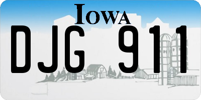 IA license plate DJG911