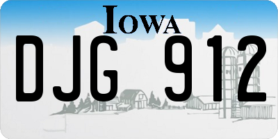 IA license plate DJG912