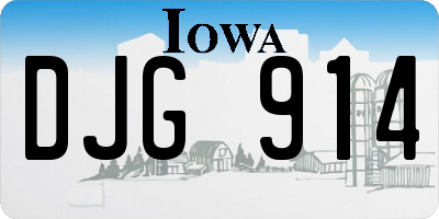 IA license plate DJG914