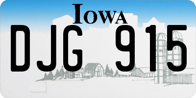 IA license plate DJG915