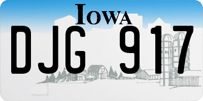 IA license plate DJG917