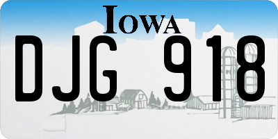 IA license plate DJG918