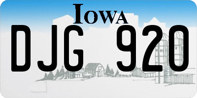 IA license plate DJG920