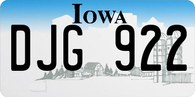 IA license plate DJG922