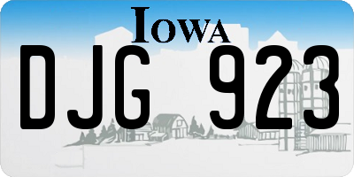 IA license plate DJG923