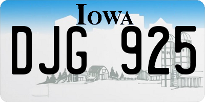 IA license plate DJG925