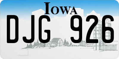 IA license plate DJG926