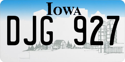 IA license plate DJG927