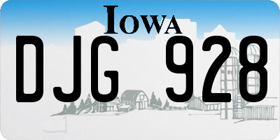 IA license plate DJG928
