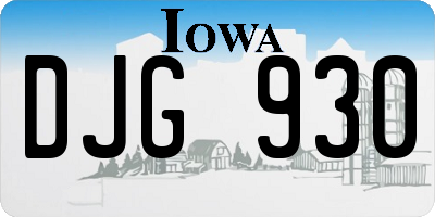 IA license plate DJG930