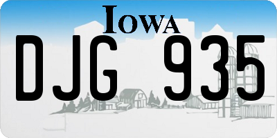 IA license plate DJG935