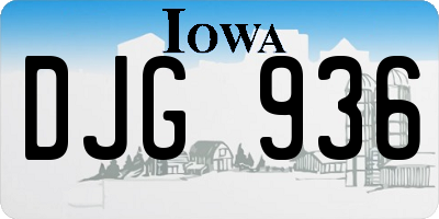 IA license plate DJG936