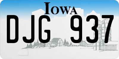 IA license plate DJG937