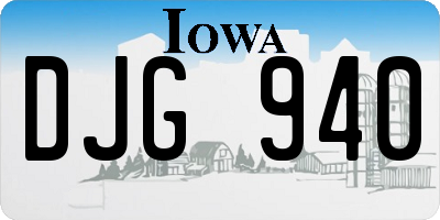 IA license plate DJG940