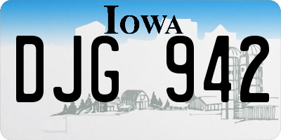 IA license plate DJG942
