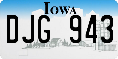 IA license plate DJG943