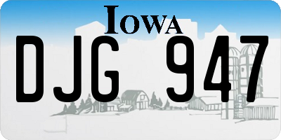 IA license plate DJG947