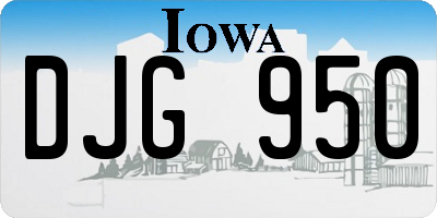 IA license plate DJG950