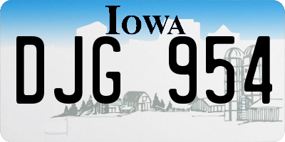 IA license plate DJG954