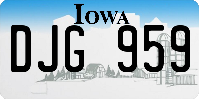 IA license plate DJG959
