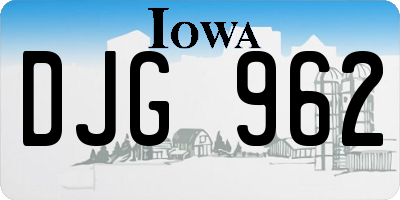 IA license plate DJG962