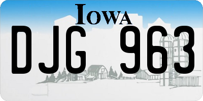 IA license plate DJG963