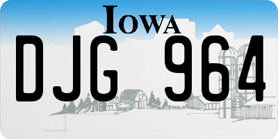 IA license plate DJG964