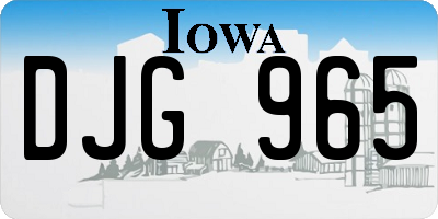 IA license plate DJG965