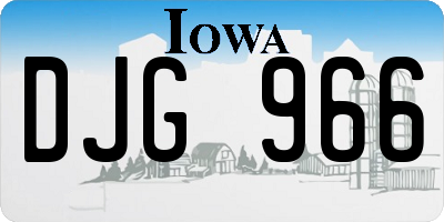 IA license plate DJG966