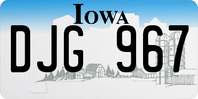 IA license plate DJG967