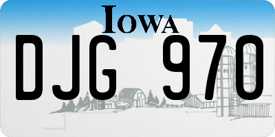 IA license plate DJG970