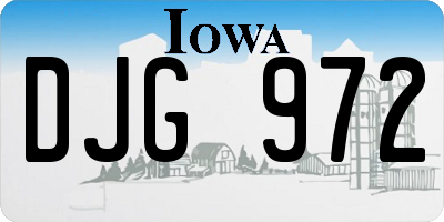 IA license plate DJG972