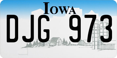 IA license plate DJG973