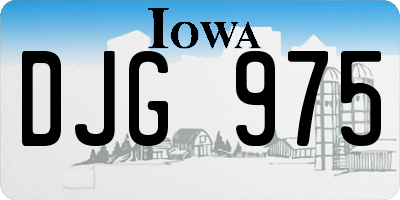 IA license plate DJG975
