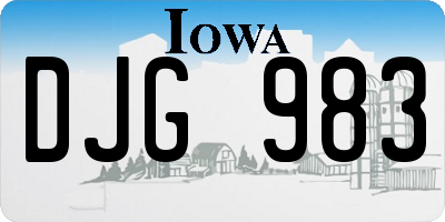 IA license plate DJG983
