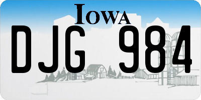 IA license plate DJG984