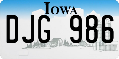 IA license plate DJG986
