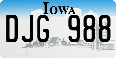 IA license plate DJG988