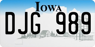 IA license plate DJG989