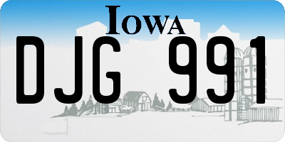 IA license plate DJG991