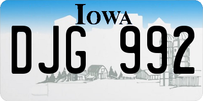 IA license plate DJG992