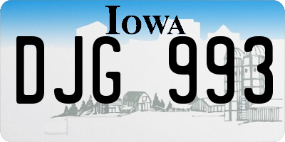 IA license plate DJG993