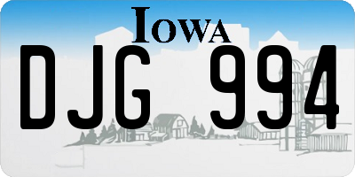IA license plate DJG994